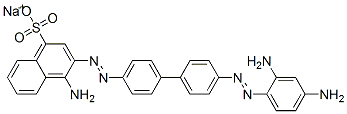 4-Amino-3-[[4'-[(2,4-diaminophenyl)azo]-1,1'-biphenyl-4-yl]azo]-1-naphthalenesulfonic acid sodium salt Struktur