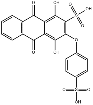 9,10-dihydro-1,4-dihydroxy-9,10-dioxo-3-(4-sulphophenoxy)anthracene-2-sulphonic acid  Struktur