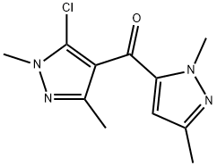 (5-CHLORO-1,3-DIMETHYL-1H-PYRAZOL-4-YL)(1,3-DIMETHYL-1H-PYRAZOL-5-YL)METHANONE Struktur