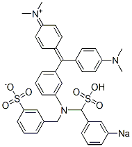 N-Methyl-N-[4-[[4-(dimethylamino)phenyl][3-[N-(3-sulfonatobenzyl)-N-(3-sodiosulfobenzyl)amino]phenyl]methylene]-2,5-cyclohexadien-1-ylidene]methanaminium Struktur