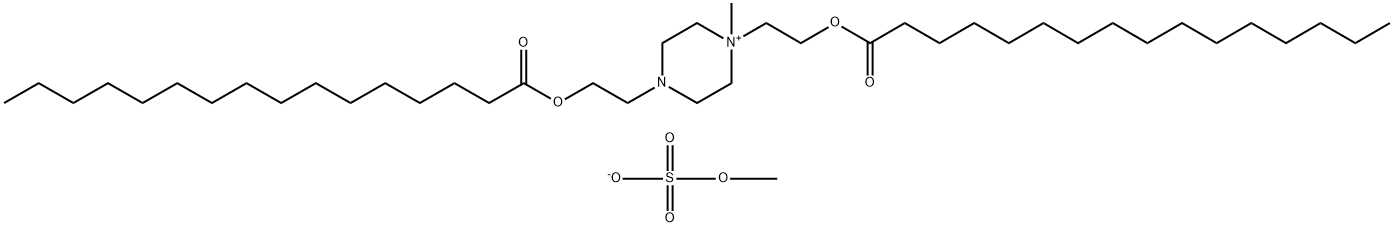 1-methyl-1,4-bis[2-[(1-oxohexadecyl)oxy]ethyl]piperazinium methyl sulphate  Struktur