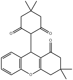 5,5-DIMETHYL-2-(2,3,4,9-TETRAHYDRO-3,3-DIMETHYL-1OXO-1H-XANTHEN-9-YL)-1,3-CYCLOHEXANEDIONE Struktur