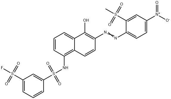 m-[[[5-hydroxy-6-[[2-(methylsulphonyl)-4-nitrophenyl]azo]-1-naphthyl]amino]sulphonyl]benzenesulphonyl fluoride Struktur