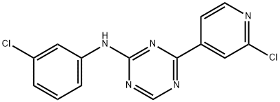 N-(3-chlorophenyl)-4-(2-chloropyridin-4-yl)-1,3,5-triazin-2-amine Struktur