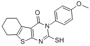 2-MERCAPTO-3-(4-METHOXY-PHENYL)-5,6,7,8-TETRAHYDRO-3H-BENZO[4,5]THIENO[2,3-D]PYRIMIDIN-4-ONE Struktur