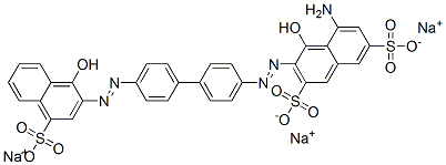 5-Amino-4-hydroxy-3-[[4'-[(1-hydroxy-4-sulfo-2-naphtyl)azo]-1,1'-biphenyl-4-yl]azo]-2,7-naphthalenedisulfonic acid trisodium salt Struktur