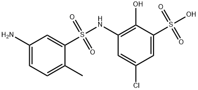 2-methyl-5-amino-2'-hydroxy-3'-sulfo-5'-chlorobenzenesulfonanilide Struktur