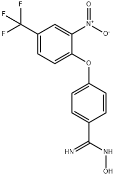 N'-Hydroxy-4-[2-nitro-4-(trifluoromethyl)phenoxy]benzenecarboximidamide Struktur