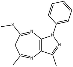 1-Phenyl-3,5-dimethyl-7-methylthio-6H-pyrazolo(3,4-b)(1,4)diazepine Struktur