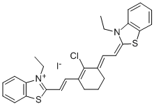 2-[(E)-2-(2-CHLORO-3-((E)-2-[3-ETHYL-1,3-BENZOTHIAZOL-2(3H)-YLIDENE]ETHYLIDENE)-1-CYCLOHEXEN-1-YL)ETHENYL]-3-ETHYL-1,3-BENZOTHIAZOL-3-IUM IODIDE Struktur