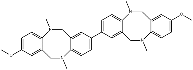 8,8'-DIMETHOXY-5,11,5'-TRIMETHYL-5,6,11,12,5',6',11',12'-OCTAHYDRO-[2,2']BI[DIBENZO[B,F][1,5]DIAZOCINYL] Struktur