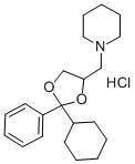 Piperidine, 1-(2-cyclohexyl-2-phenyl-1,3-dioxolan-4-ylmethyl)-, hydroc hloride Struktur