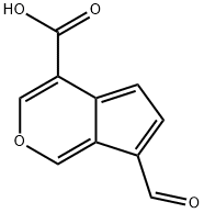 7-Formylcyclopenta[c]pyran-4-carboxylic acid Struktur