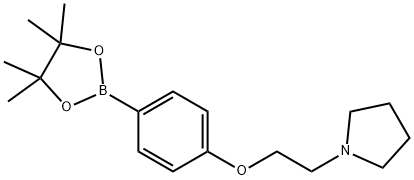 1-(2-[4-(4,4,5,5-TETRAMETHYL-[1,3,2]DIOXABOROLAN-2-YL)-PHENOXY]-ETHYL)-PYRROLIDINE Struktur