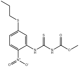 [[2-Nitro-5-(propylthio)phenyl]thiocarbamoyl]carbamic acid methyl ester Struktur