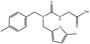 [({(4-methylbenzyl)[(5-methyl-2-furyl)methyl]amino}carbonothioyl)amino]acetic acid Struktur