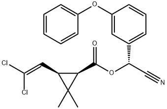 alpha-cyano-3-phenoxybenzyl [1R-[1alpha(R*),3alpha]]-3-(2,2-dichlorovinyl)-2,2-dimethylcyclopropanecarboxylate Struktur