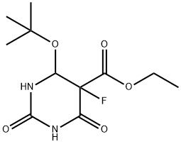 6-(tert-Butoxy)-5-fluorohexahydro-2,4-dioxo-5-pyrimidinecarboxylic acid Struktur