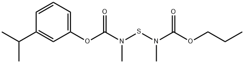 N-[[N-(Propoxycarbonyl)-N-methylamino]thio]N-methylcarbamic acid 3-isopropylphenyl ester Struktur