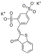 dipotassium 4-[(3-oxobenzo[b]thien-2(3H)-ylidene)methyl]benzene-1,3-disulphonate Struktur