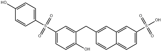 7-[[2-hydroxy-5-[(4-hydroxyphenyl)sulphonyl]phenyl]methyl]naphthalene-2-sulphonic acid  Struktur