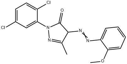 2-(2,5-dichlorophenyl)-2,4-dihydro-4-[(2-methoxyphenyl)azo]-5-methyl-3H-pyrazol-3-one Struktur