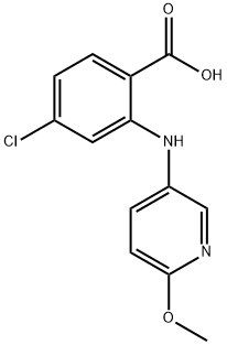 4-Chloro-2-[(6-methoxy-3-pyridinyl)amino] benzoic acid Struktur