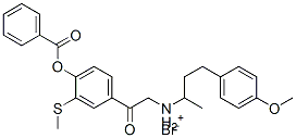 (+)-[2-[4-(benzoyloxy)-3-(methylthio)phenyl]-2-oxoethyl][3-(4-methoxyphenyl)-1-methylpropyl]ammonium bromide Struktur