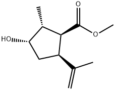 Cyclopentanecarboxylic acid, 3-hydroxy-2-methyl-5-(1-methylethenyl)-, methyl ester, (1S,2R,3S,5S)- (9CI) Struktur