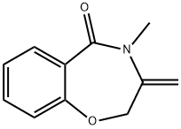 3,4-Dihydro-4-methyl-3-methylene-1,4-benzoxazepin-5(2H)-one Struktur