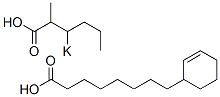 dipotassium 5-carboxylato-4-hexylcyclohex-2-ene-1-octanoate Struktur