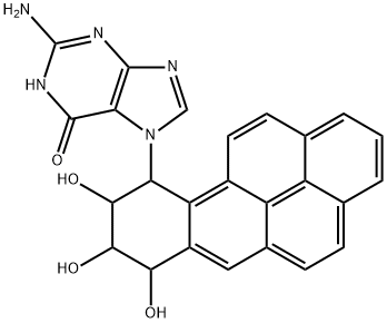 7-(7,8,9-trihydroxy-7,8,9,10-tetrahydrobenzo(a)-pyren-10-yl)guanine Struktur