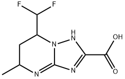 7-(difluoromethyl)-5-methyl-4,5,6,7-tetrahydro[1,2,4]triazolo[1,5-a]pyrimidine-2-carboxylic acid(SALTDATA: FREE) Struktur