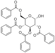 2,3,4,6-Tetra-O-benzoyl-a-D-glucopyranose Struktur