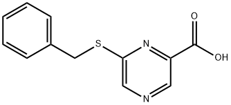 6-[(Phenylmethyl)thio]-pyrazinecarboxylicacid Struktur