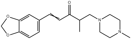 1-(1,3-Benzodioxol-5-yl)-4-methyl-5-(4-methyl-1-piperazinyl)-1-penten-3-one Struktur