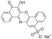 6-Hydroxy-5-oxo-5H-dibenzo[a,h]phenoxazine-12-sulfonic acid sodium salt Struktur