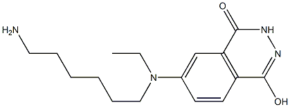 (6-[N-(6-AMINOHEXYL)-N-ETHYL]AMINO-2,3-DIHYDRO-1,4-PHTHALAZINE-1,4-DIONE Struktur