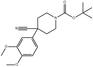 1-BOC-4-CYANO-4-(3,4-DIMETHOXYPHENYL)-PIPERIDINE Struktur