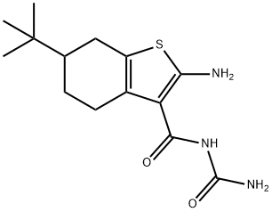 2-AMINO-N-(AMINOCARBONYL)-6-TERT-BUTYL-4,5,6,7-TETRAHYDRO-1-BENZOTHIOPHENE-3-CARBOXAMIDE Struktur