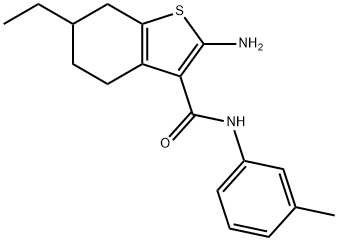 2-AMINO-6-ETHYL-N-(3-METHYLPHENYL)-4,5,6,7-TETRAHYDRO-1-BENZOTHIOPHENE-3-CARBOXAMIDE Struktur