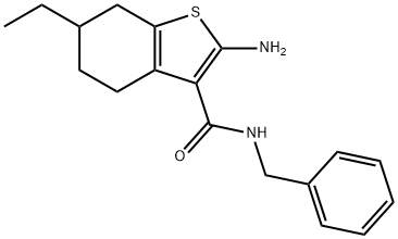 2-AMINO-N-BENZYL-6-ETHYL-4,5,6,7-TETRAHYDRO-1-BENZOTHIOPHENE-3-CARBOXAMIDE Struktur