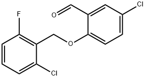 5-CHLORO-2-[(2-CHLORO-6-FLUOROBENZYL)OXY]BENZALDEHYDE Struktur