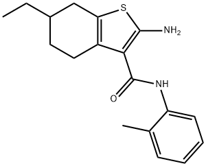 2-AMINO-6-ETHYL-N-(2-METHYLPHENYL)-4,5,6,7-TETRAHYDRO-1-BENZOTHIOPHENE-3-CARBOXAMIDE Struktur