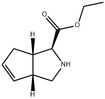 Cyclopenta[c]pyrrole-1-carboxylic acid, 1,2,3,3a,6,6a-hexahydro-, ethyl ester, (1S,3aR,6aS)- (9CI) Struktur