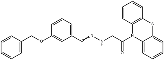 10-((((3-(Phenylmethoxy)phenyl)methylene)hydrazino)acetyl)-10H-phenoth iazine Struktur