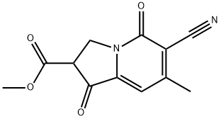 6-Cyano-1,2,3,5-tetrahydro-7-Methyl-1,5-dioxo-2-Indolizinecarboxylic Acid Methyl Ester Struktur