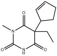 5-(2-Cyclopentenyl)-5-ethyl-1-methylbarbituric acid Struktur