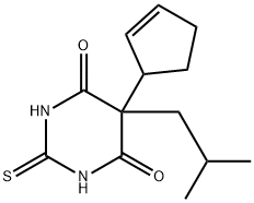 5-(2-Cyclopentenyl)-2,3-dihydro-5-isobutyl-2-thioxo-4,6(1H,5H)-pyrimidinedione Struktur