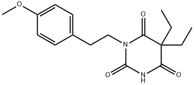 5,5-Diethyl-1-(4-methoxyphenethyl)barbituric acid Struktur